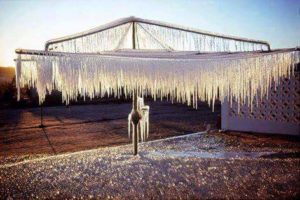 cold - ice on washing line